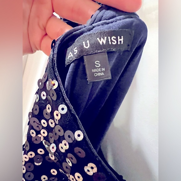 One shoulder mini dress with sequins - Picture 3 of 3